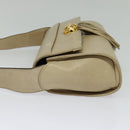 Salvatore Ferragamo Shoulder Bag Leather Beige Gold Auth bs26247-3