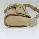 Salvatore Ferragamo Shoulder Bag Leather Beige Gold Auth bs26247-4