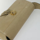 Salvatore Ferragamo Shoulder Bag Leather Beige Gold Auth bs26247-6