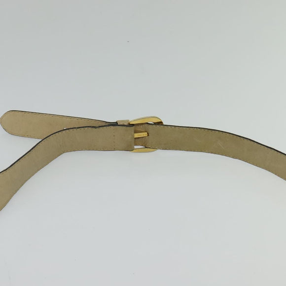 Salvatore Ferragamo Shoulder Bag Leather Beige Gold Auth bs26247