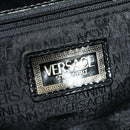 VERSACE Hand Bag Leather Black Gold Auth bs26249-17