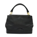 VERSACE Hand Bag Leather Black Gold Auth bs26249-13