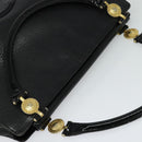 VERSACE Hand Bag Leather Black Gold Auth bs26249-6