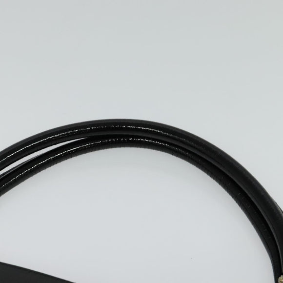 VERSACE Hand Bag Leather Black Gold Auth bs26249