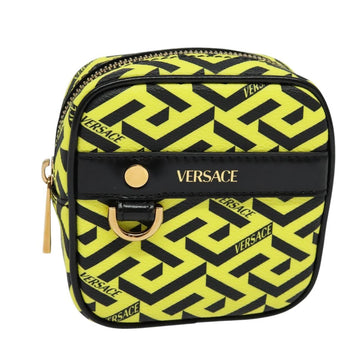VERSACE Pouch PVC Yellow Gold Auth bs26250