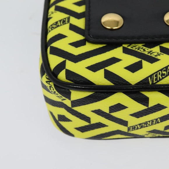 VERSACE Pouch PVC Yellow Gold Auth bs26250
