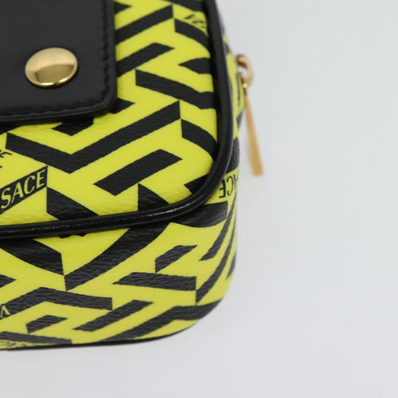 VERSACE Pouch PVC Yellow Gold Auth bs26250