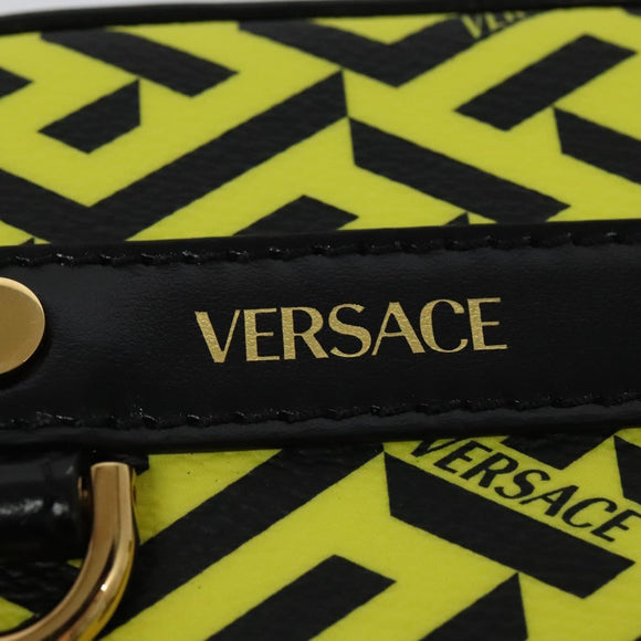 VERSACE Pouch PVC Yellow Gold Auth bs26250