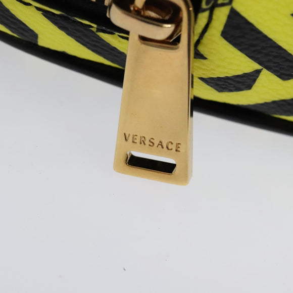 VERSACE Pouch PVC Yellow Gold Auth bs26250