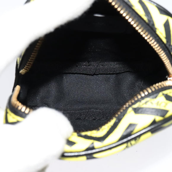 VERSACE Pouch PVC Yellow Gold Auth bs26250
