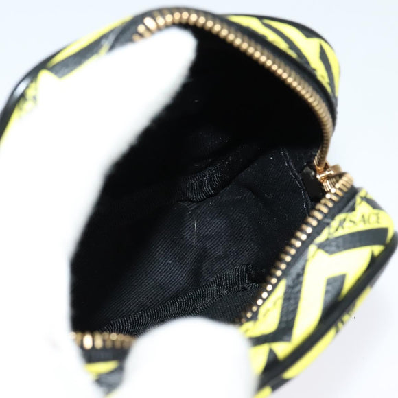 VERSACE Pouch PVC Yellow Gold Auth bs26250