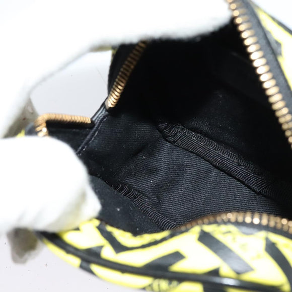 VERSACE Pouch PVC Yellow Gold Auth bs26250