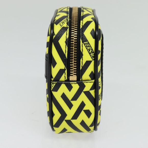 VERSACE Pouch PVC Yellow Gold Auth bs26250