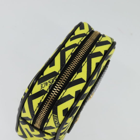 VERSACE Pouch PVC Yellow Gold Auth bs26250