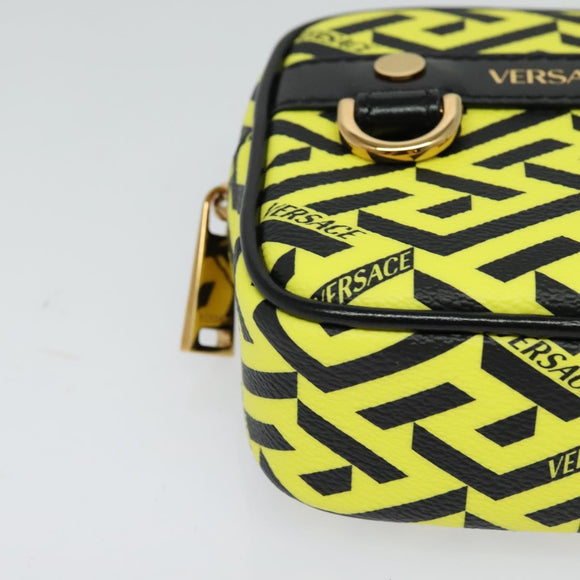 VERSACE Pouch PVC Yellow Gold Auth bs26250