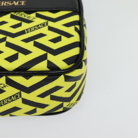 VERSACE Pouch PVC Yellow Gold Auth bs26250