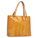 LOUIS VUITTON Monogram Vernis Houston Hand Bag Beige M91004 LV Auth bs26252-1