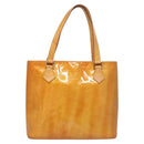 LOUIS VUITTON Monogram Vernis Houston Hand Bag Beige M91004 LV Auth bs26252-13