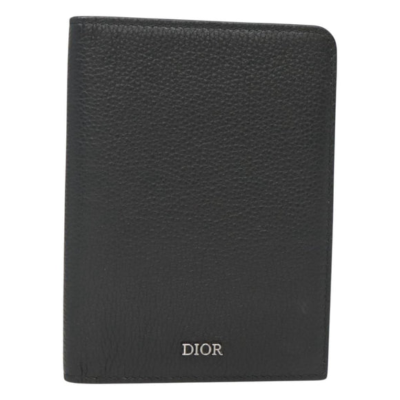 Christian Dior Card Case Leather Black Auth bs26260