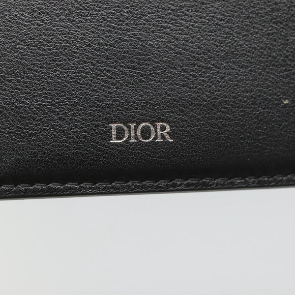 Christian Dior Card Case Leather Black Auth bs26260