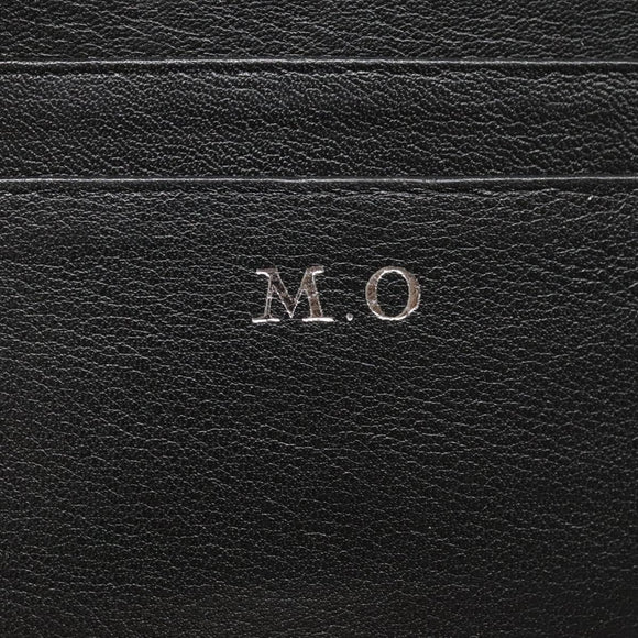 Christian Dior Card Case Leather Black Auth bs26260