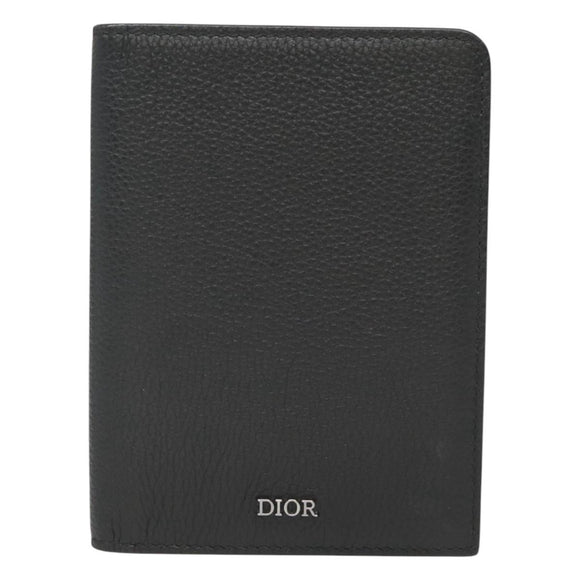Christian Dior Card Case Leather Black Auth bs26260