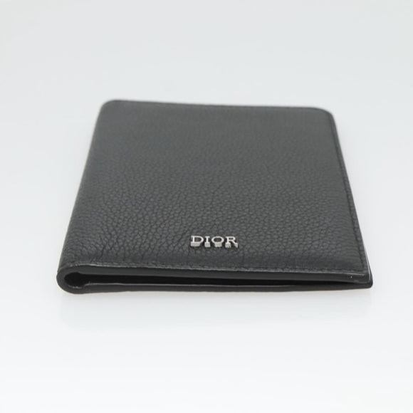 Christian Dior Card Case Leather Black Auth bs26260