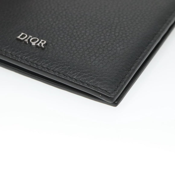 Christian Dior Card Case Leather Black Auth bs26260