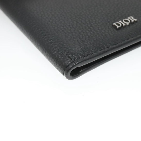 Christian Dior Card Case Leather Black Auth bs26260