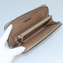 PRADA Long Wallet Leather Silver Beige Auth bs26270-9