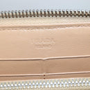 PRADA Long Wallet Leather Silver Beige Auth bs26270-17