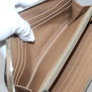 PRADA Long Wallet Leather Silver Beige Auth bs26270-10