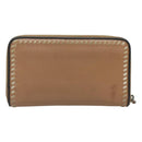PRADA Long Wallet Leather Silver Beige Auth bs26270-2