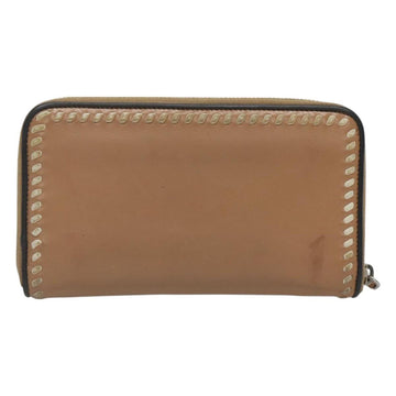 PRADA Long Wallet Leather Silver Beige Auth bs26270 - 0