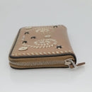 PRADA Long Wallet Leather Silver Beige Auth bs26270-3