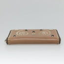 PRADA Long Wallet Leather Silver Beige Auth bs26270-6