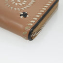 PRADA Long Wallet Leather Silver Beige Auth bs26270-7