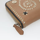 PRADA Long Wallet Leather Silver Beige Auth bs26270-14