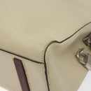 PRADA Shoulder Bag Leather Beige Silver Auth bs26273-12