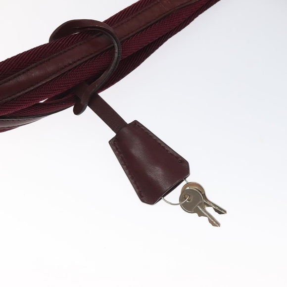 PRADA Shoulder Bag Leather Beige Silver Auth bs26273