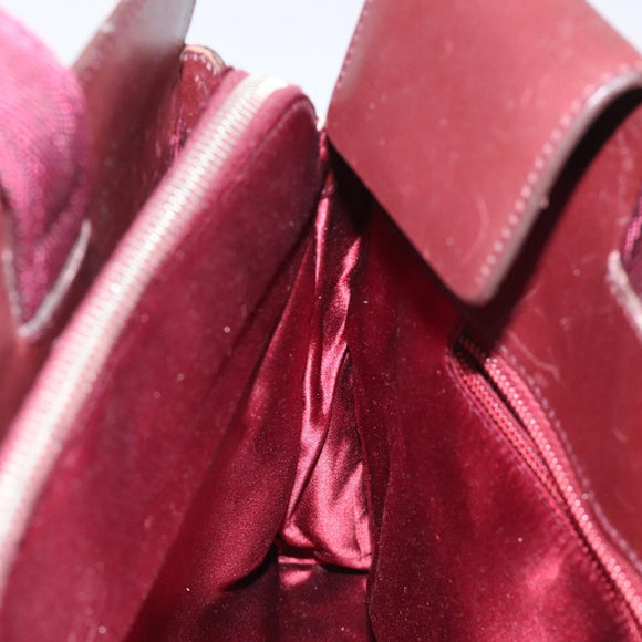 PRADA Shoulder Bag Leather Beige Silver Auth bs26273