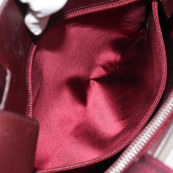 PRADA Shoulder Bag Leather Beige Silver Auth bs26273