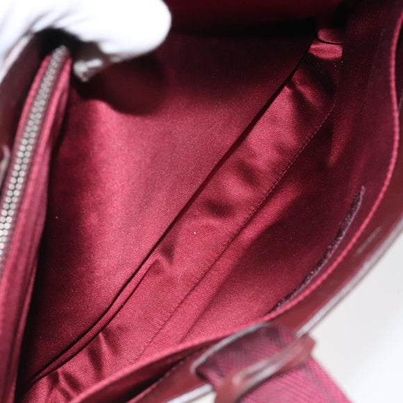 PRADA Shoulder Bag Leather Beige Silver Auth bs26273