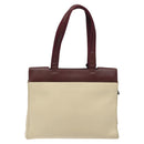 PRADA Shoulder Bag Leather Beige Silver Auth bs26273-3