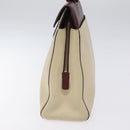 PRADA Shoulder Bag Leather Beige Silver Auth bs26273-4