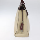 PRADA Shoulder Bag Leather Beige Silver Auth bs26273-5