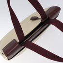 PRADA Shoulder Bag Leather Beige Silver Auth bs26273-6