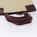 PRADA Shoulder Bag Leather Beige Silver Auth bs26273-7