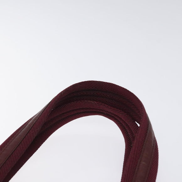 PRADA Shoulder Bag Leather Beige Silver Auth bs26273