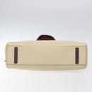 PRADA Shoulder Bag Leather Beige Silver Auth bs26273-9